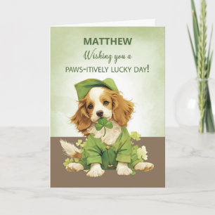 St. Patricks Day Niedlich Puppy Dog Lucky Karte