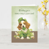 St. Patricks Day Niedlich Puppy Dog Lucky wünscht Karte (Gelbe Blume)