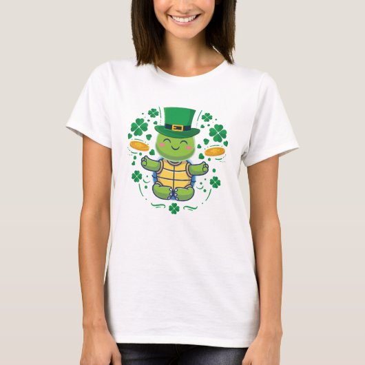 St Patrick's Day niedlich Tortoise T-Shirt (Vorderseite)