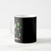 St Patricks Day Niedlich Tuxedo Cat Kleeblatt Iris Kaffeetasse (Vorderseite Links)