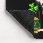 St Patricks Day Niedlich Tuxedo Cat Kleeblatt Iris Mousepad (Ecke)