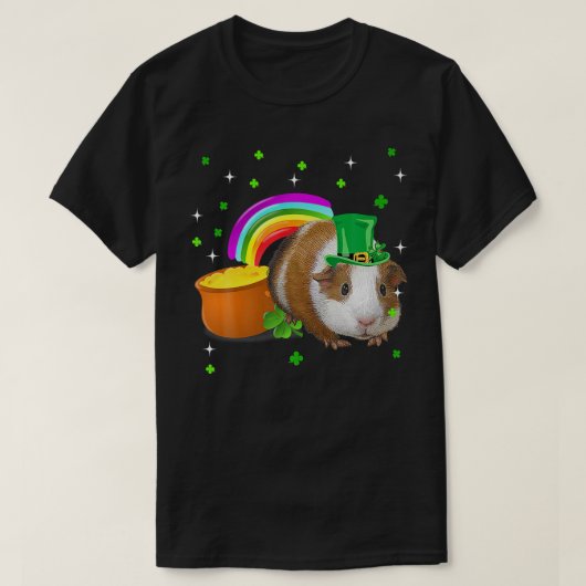St Patricks Day Niedliche Guinea Pig Irish Kleebla T-Shirt (Design vorne)