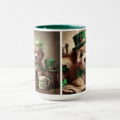 St Patrick's Day Niedliche irische Teddy Bären Wel Tasse (Zentrum)