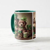 St Patrick's Day Niedliche irische Teddy Bären Wel Tasse (Vorderseite Links)