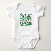 St. Patricks Day Niedliche Klee in den Patch Girls Baby Strampler (Vorderseite)