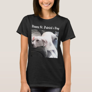 St. Patrick's Day Niedlicher, blauer weißer Hund R T-Shirt