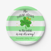 St Patrick's Day Niedliches Clover Baby Shower Par Pappteller (Vorderseite)
