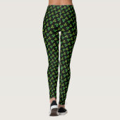 St Patricks Day Niedliches Kleeblatt Muster Green  Leggings (Rückseite)