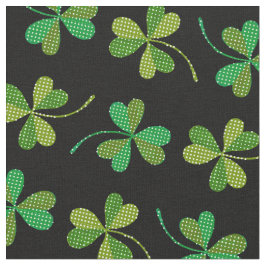 St Patricks Day Niedliches Kleeblatt Muster Green  Stoff