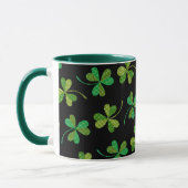 St Patricks Day Niedliches Kleeblatt Muster Green Tasse (Links)