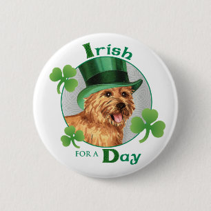 St. Patrick's Day Norwich Terrier Button