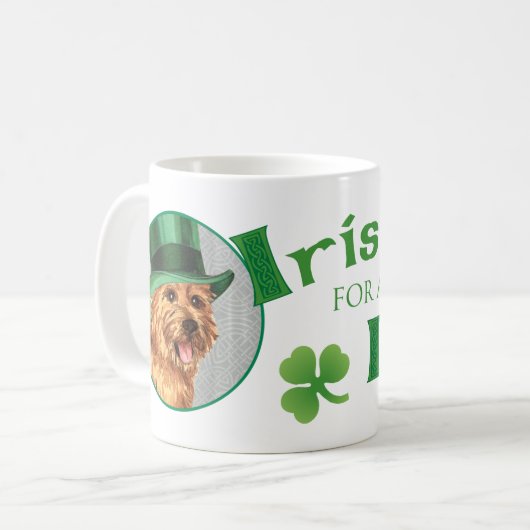 St. Patrick's Day Norwich Terrier Kaffeetasse (Vorderseite Links)