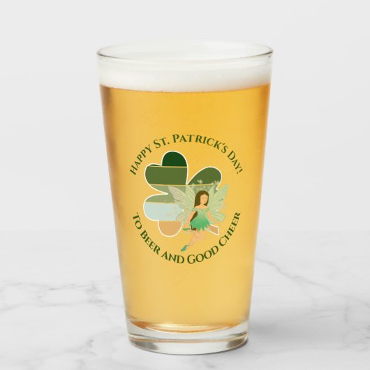 St. Patrick's Day Not Kleeblatt Irish Fairy Glas (Vorne (Gefüllt))