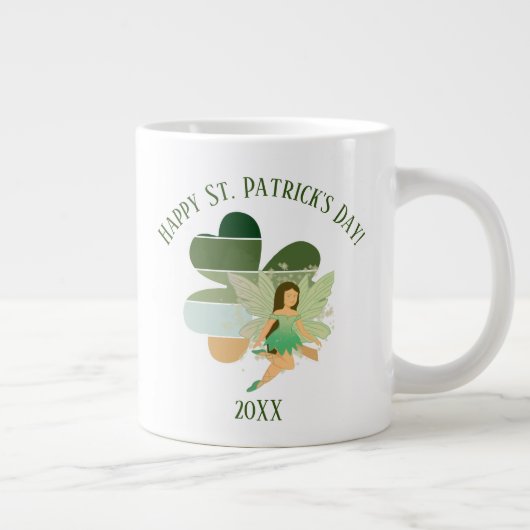 St. Patrick's Day Not Kleeblatt Irish Fairy Jumbo-Tasse (Rechts)