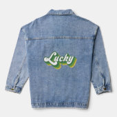 St Patrick's Day Not Lucky Word Retro Stil Jeansjacke (Rückseite)
