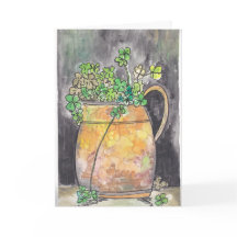St. Patrick's Day Notecards with Shamrocks