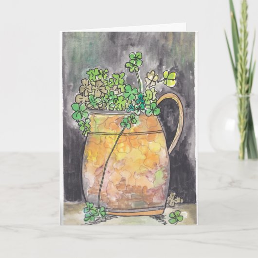 St. Patrick's Day Notecards with Shamrocks  Dankeskarte (Vorderseite)