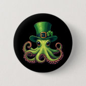 St Patricks Day Octopus Niedlich Saint Pattys Button (Vorderseite)