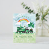 St. Patrick's Day Oldtimer-Traktor mit Namen Postkarte (Stehend Vorderseite)