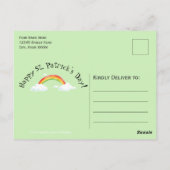 St. Patrick's Day Oldtimer-Traktor mit Namen Postkarte (Rückseite)