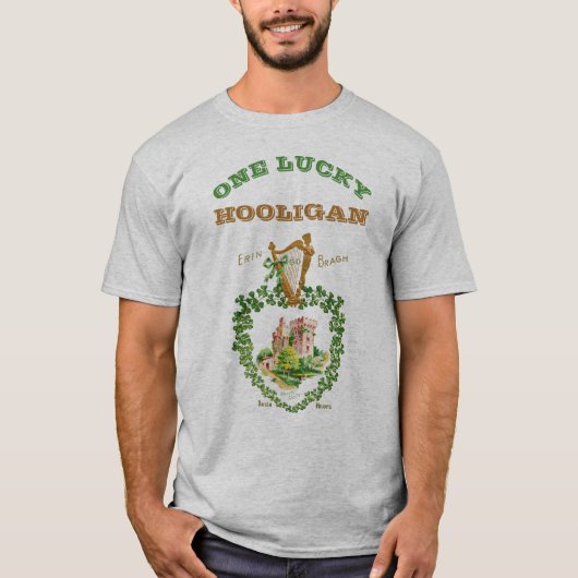 St Patrick's Day One Lucky Hooligan Blarney Castle T-Shirt (Vorderseite)