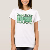 St. Patricks Day One Lucky Nurse, Retro Nurse T-Shirt (Vorderseite)