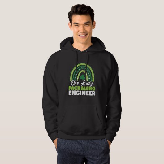 St Patricks Day One Lucky Packaging Engineer Hoodie (Vorne ganz)