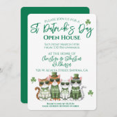 St Patrick's Day Open House Cats Einladung (Vorne/Hinten)