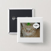 St. Patrick's Day Orange Tabby Cat Button (Vorne & Hinten)