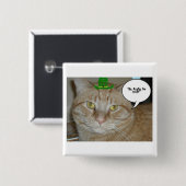 St. Patrick's Day Orange Tabby Cat Button (Vorne & Hinten)