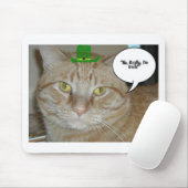 St. Patrick's Day Orange Tabby Cat Mousepad (Mit Mouse)