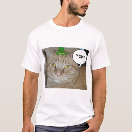 St Patricks Day Orange Tabby Cat T-Shirt (Vorderseite)