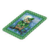 ST. PATRICK'S DAY OWL, 4 LEAF CLOVER LEPRECHAUN MAGNET (Linke Seite)