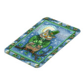 ST. PATRICK'S DAY OWL, 4 LEAF CLOVER LEPRECHAUN MAGNET (Linke Seite)