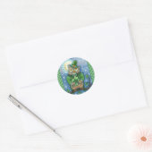 ST. PATRICK'S DAY OWL, 4 LEAF CLOVER LEPRECHAUN RUNDER AUFKLEBER (Umschlag)