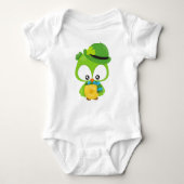 St. Patrick's Day Owl, Clovers, Leprechaun Hat Baby Strampler (Vorderseite)