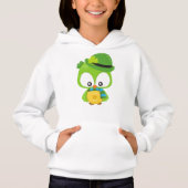 St. Patrick's Day Owl, Clovers, Leprechaun Hat Hoodie (Vorderseite)