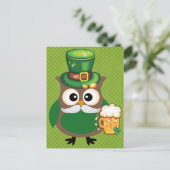 St. Patrick's Day Owl Postkarte (Stehend Vorderseite)