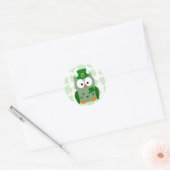 St. Patrick's Day Owl Runder Aufkleber (Umschlag)