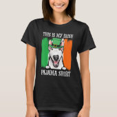 St Patrick's Day Pajamas Bull Terrier Kleeblatt Ir T-Shirt (Vorderseite)
