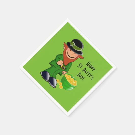St. Patrick's Day Paper Napkin, Leprechaun Serviette (Ecke)