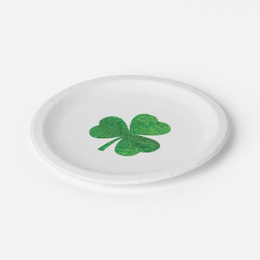 St. Patrick's Day Paper Plate - 7" Round Lucky Sha Pappteller (Schrägansicht)