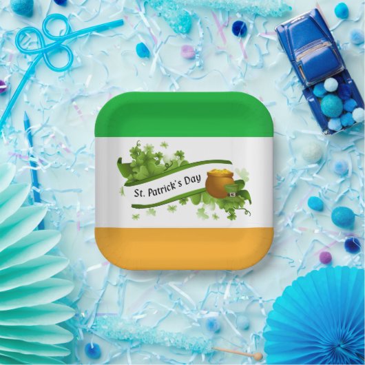 St Patrick's Day Paper Plate Pappteller (Party)