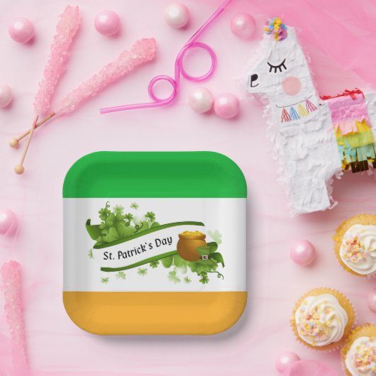 St Patrick's Day Paper Plate Pappteller (Party)