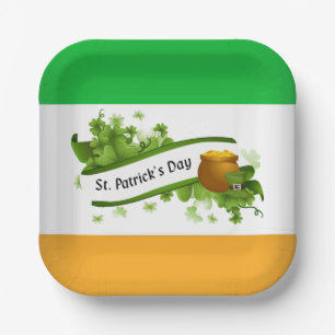 St Patrick's Day Paper Plate Pappteller