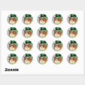 St. Patrick's Day Papillon Classic Round Sticker (Blatt)