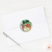 St. Patrick's Day Papillon Classic Round Sticker (Umschlag)