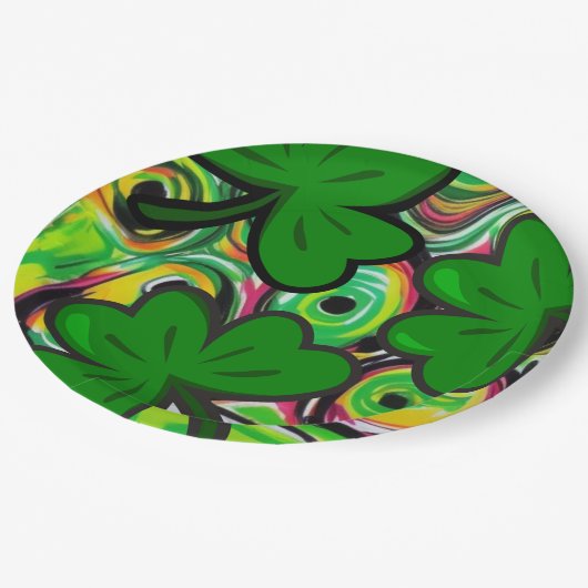 St. Patrick's Day Pappteller (Schrägansicht)
