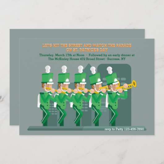 St. Patrick's Day Parade Einladung (Vorne/Hinten)