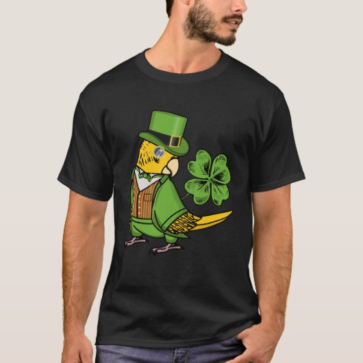 St Patricks Day Parrot I Yellow Budgie Budgerigar T-Shirt (Vorderseite)